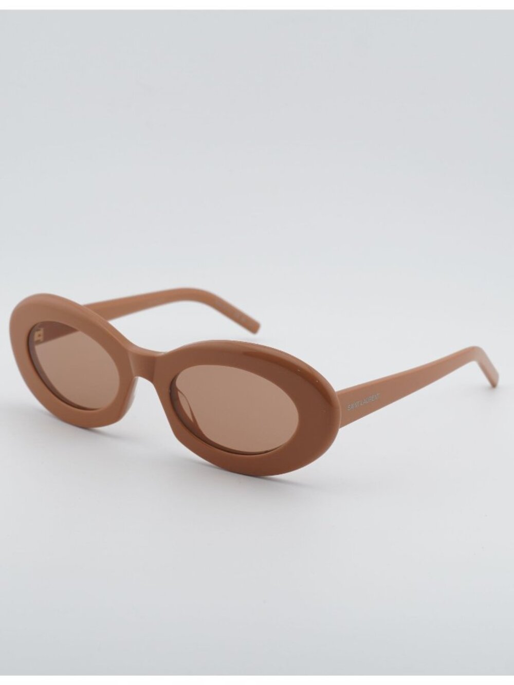 Saint Laurent SL594 010 Oval Sunglasses - Light Brown \ Brown
